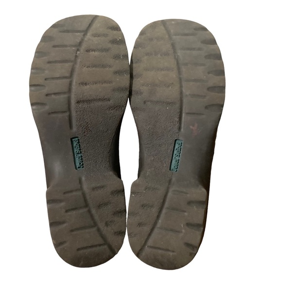 Josef Seibel brown leather platform slip on orthodic shoes women's size 9 mules - Picture 5 of 7